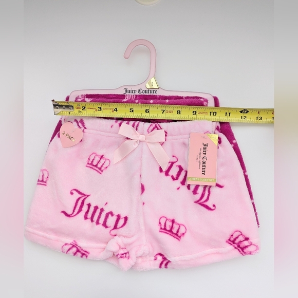NWT Juicy Girls (Size 4/5) 2-Pack Fleece Pyjama Bottoms/Boxers/Shorts/Sleep Set - Picture 9 of 13